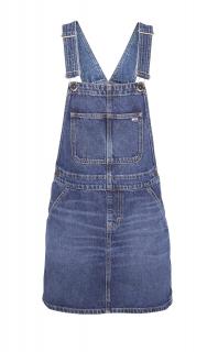 Marken-Jeans-Latzkleid blau