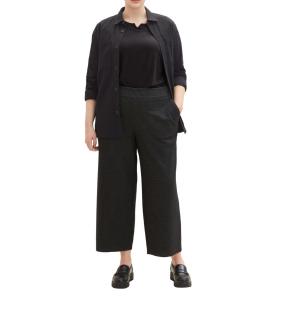 Marken-Jersey-Cullote mit Karomuster schwarz-grau Gr. 48