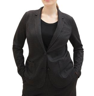 Marken-Jerseyblazer mitKaromuster schwarz-grau Gr. 50