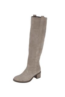 Marken-Kalb-Velourslederstiefel sand