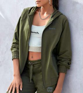 Marken-Kapuzensweatjacke olivgrün
