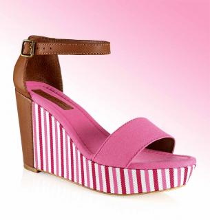 Marken-Keilsandalette magenta