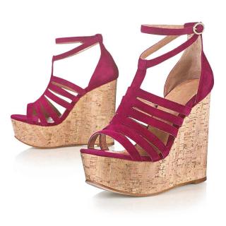 Marken-Keilsandalette rot