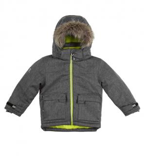 Marken-Kinder-Jacke grau-limone