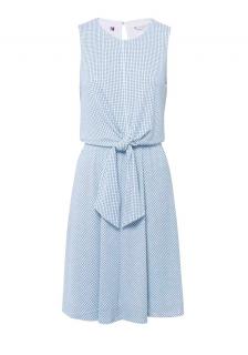 Marken-Kleid BARBARA KNOT weiß-blau-kariert