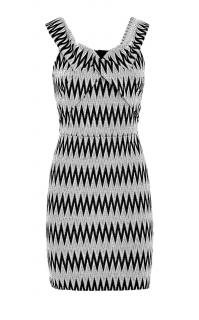 Marken-Kleid ecru-schwarz