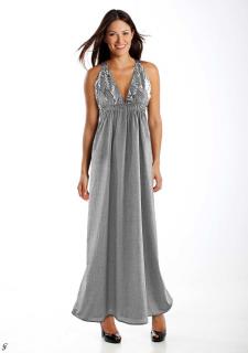 Marken-Kleid mit Pailletten schwarz-weiß