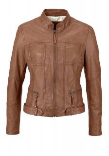 Marken-Lammnappalederjacke cognac