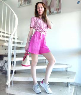 Marken-Leinenshorts pink Gr. 34