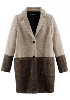 Marken-Mantel dunkelbraun-beige