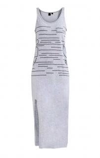 Marken-Maxikleid grau