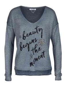 Marken-Pullover STAR blau-silberfarben