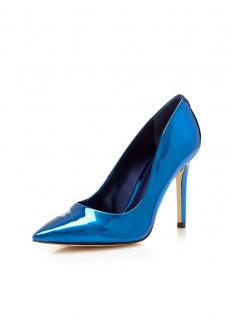 Marken-Pumps blau-metallic