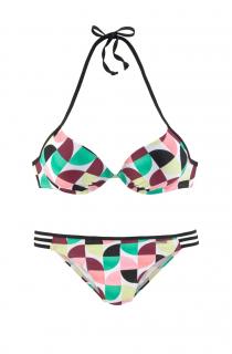 Marken-Push-Up-Bikini bunt D-Cup