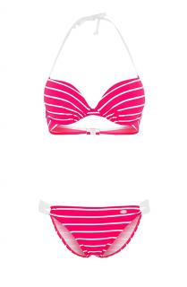 Marken-Push-Up-Bikini pink-weiß A-Cup