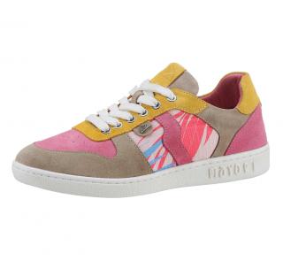 Marken-Rindleder-Sneaker pink-bunt