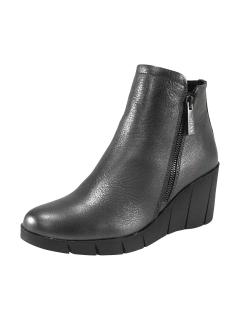 Marken-Rindnappaleder-Stiefelette anthrazit