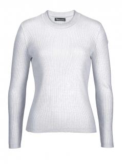 Marken-Rippenpullover silbergrau