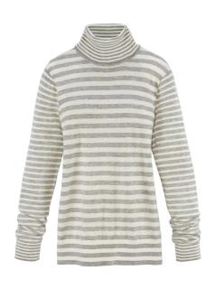 Marken-Rollkragenpullover grau-ecru