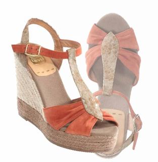 Marken-Sandalette beige-orange