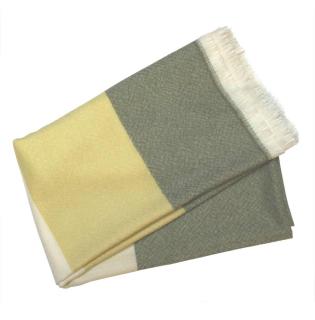 Marken-Schurwolle-Plaid gelb-grün
