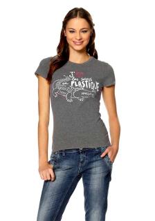 Marken-Shirt mit Druck grau