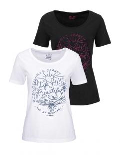 Marken-Shirtset-2tlg schwarz-weiß