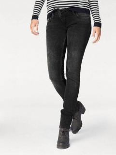 Marken-Skinny-Jeans schwarz-used 30 inch