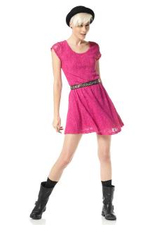 Marken-Spitzenkleid pink