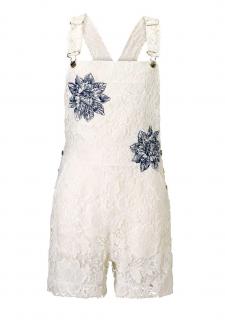Marken-Spitzenlatzhose offwhite