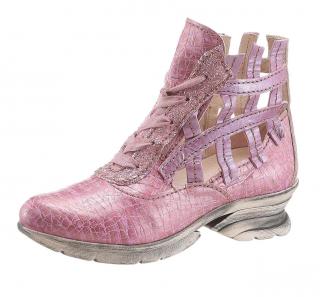 Marken-Stiefelette flieder-pink
