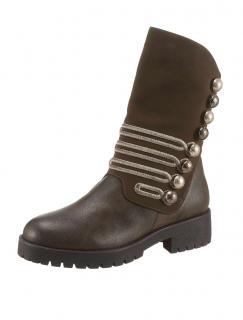 Marken-Stiefelette oliv