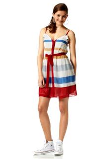 Marken-Streifenkleid weiß-blau-bunt