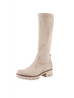 Marken-Stretch-Lederstiefel sand Größe 35 EU / 2.5 UK
