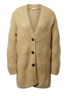 Marken-Strickjacke beige-melange