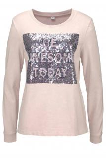 Marken-Sweatshirt mit Pailletten rosé