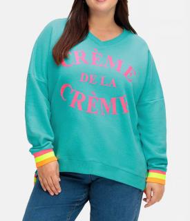 Marken-Sweatshirt türkis-bunt