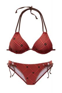 Marken-Triangel-Bikini rot-braun