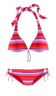 Marken-Triangelbikini rot-gestreift