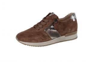 Marken-Veloursleder-Sneaker braun-snake-skin