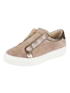 Marken-Veloursleder-Sneaker taupe