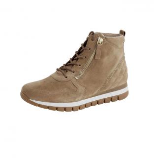 Marken-Veloursleder-Stiefelette camel