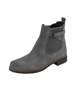 Marken-Veloursleder-Stiefeletten grau