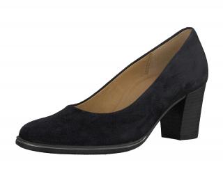 Marken-Velourslederpumps nachtblau