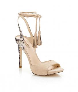 Marken-Veloursledersandalette AMEE beige