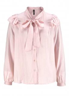 Marken-Volantbluse rosa-weiß