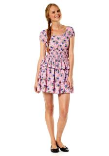 Marken-Volantkleid rosé-bunt