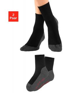 Marken-Wandersocken 2er Pack schwarz