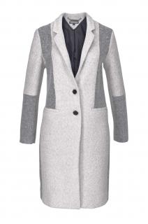 Marken-Wollmantel grau-taupe