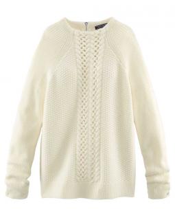 Marken-Wollpullover creme